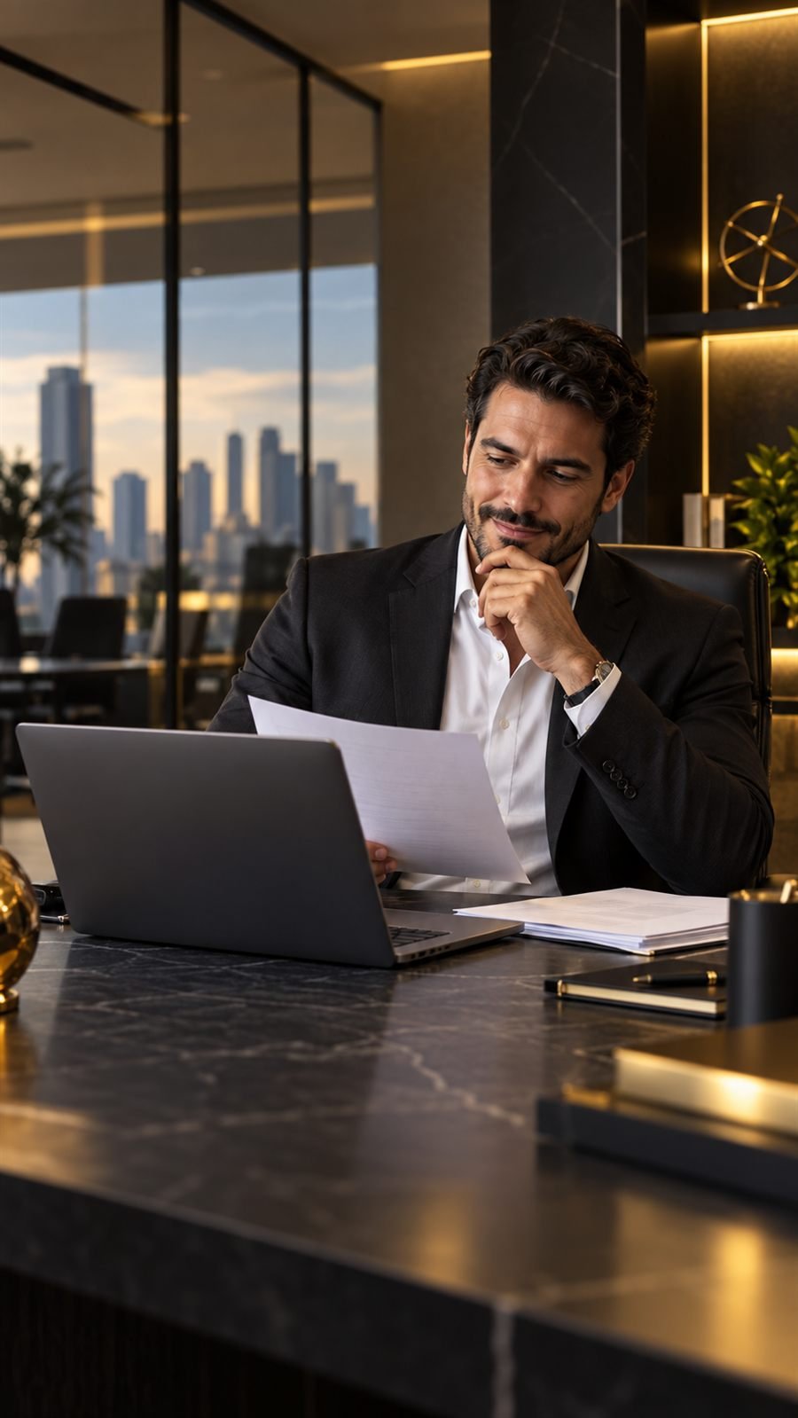 Empresário analisando soluções financeiras para sua empresa